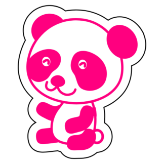 Joyful Panda Sticker (Hot Pink)